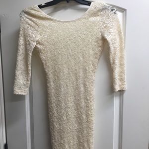 Ivory short fitted dress